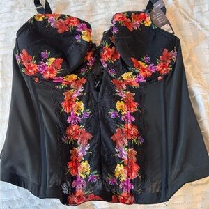 NWT Lane Bryant Floral Embroidered Bustier Top